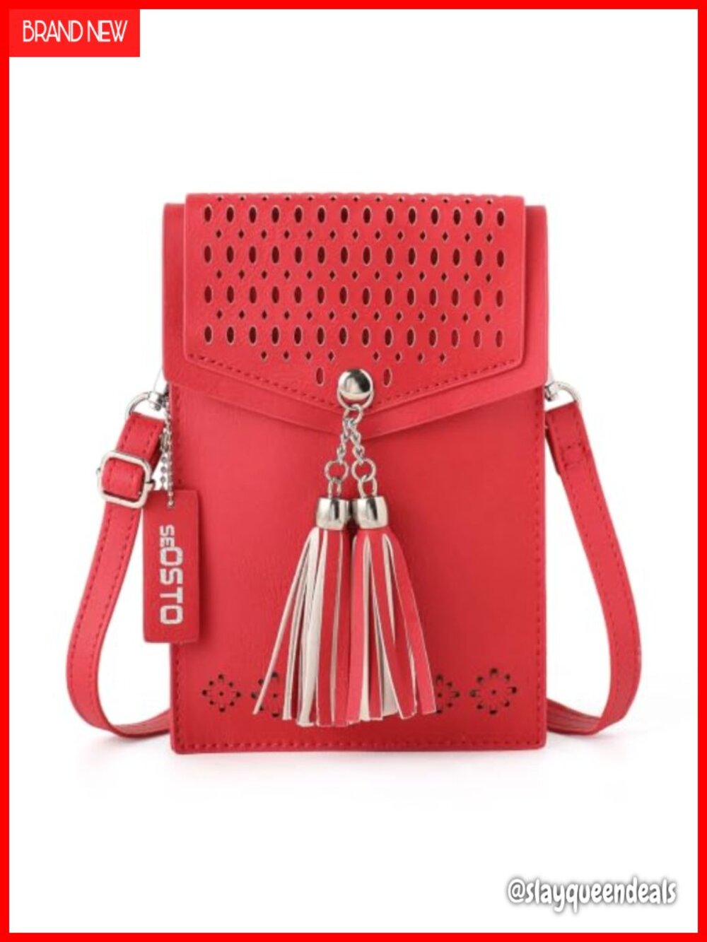 Small Crossbody Bag Phone Purse with Tassel Faux Leather Women
